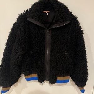 Free People Black Bomber Jacket